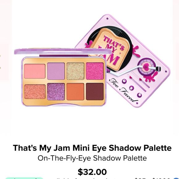 NIB Too Faced That’s My Jam Mini Eyeshadow Palette 6 Pan Purple Iridescent - Picture 10 of 11